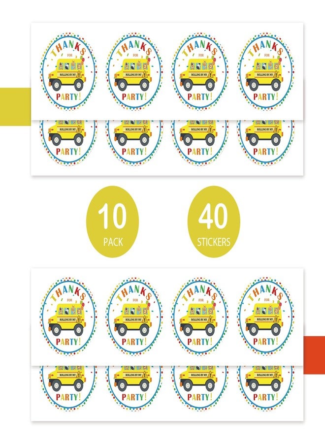 FORSHEEP 40pcs School Bus Thank You Stickers, Traffic Themed Bus Thank You Labels, Back to School Thanks Stickers for Birthday Party Favors - Image 3